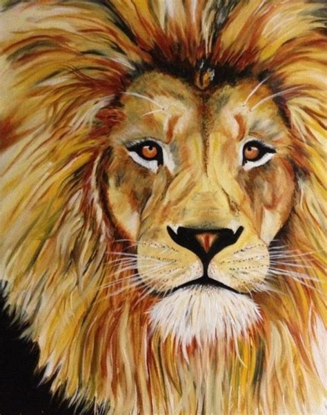 how to paint a lion face